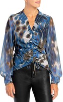 Thumbnail for your product : Santorelli Vida Ruched Drawstring Front Blouse