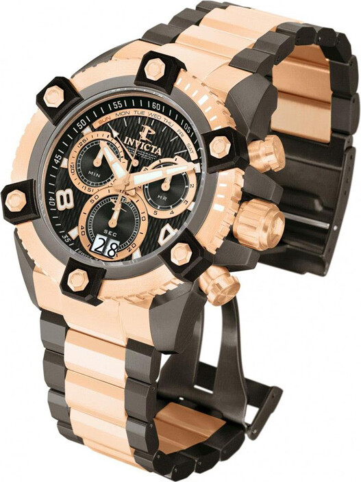 Zales Men's Invicta Reserve Chronograph TwoTone Watch with Black Dial (Model 12987) ShopStyle