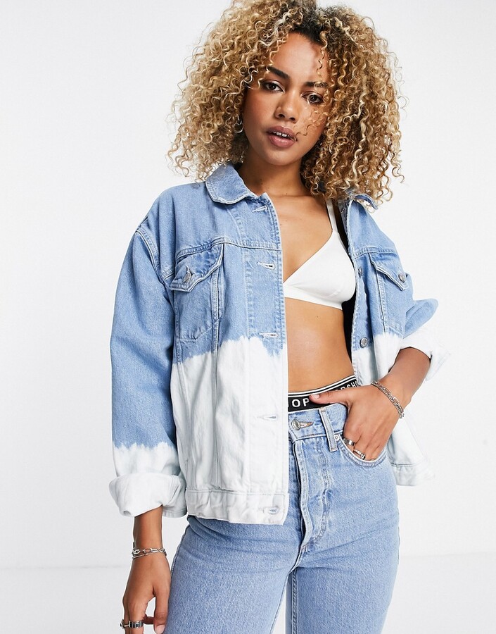 bleached denim jacket womens