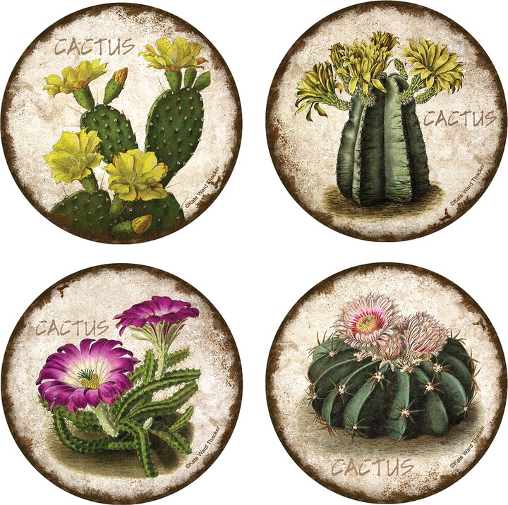 Thirstystone Drink Coasters Series, Cactus Flowers