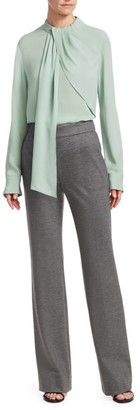 St. John Stretch-Wool Melange Flannel Pants
