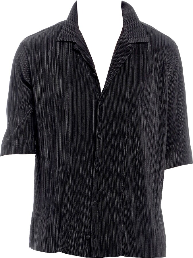 Maison Bogomil Black Short-Sleeved Pleated Shirt