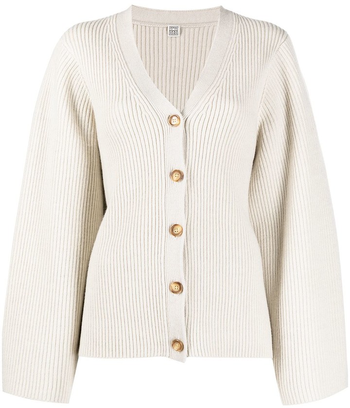 Totême Cable Knit Lambs Wool Cardigan - ShopStyle