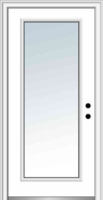 MMI DOOR Smooth Full Lite Clear Lowe Glass Fiberglass Prehung Front Entry Doors