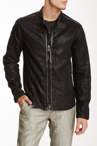 Thumbnail for your product : John Varvatos Star USA By Leather Trim Linen Moto Jacket