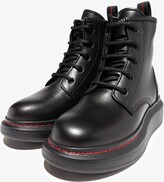 Thumbnail for your product : ALEXANDER MCQUEEN KIDS Oversized sole lace-up boots