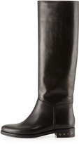 Thumbnail for your product : Lanvin Screw-Heel Leather Knee Boot, Black