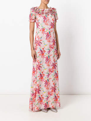 Giamba floral print long dress