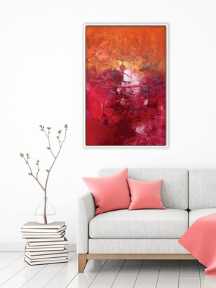 Helena Izett - 'Autumn Abstract' Framed Canvas Print, 94 x 64cm, Red