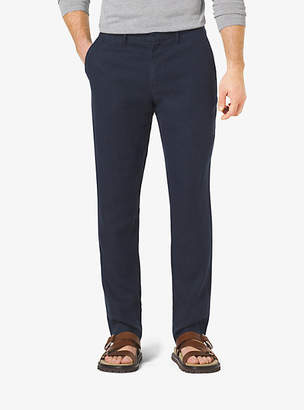 Michael Kors Slim-Fit Linen And Cotton Chinos