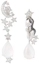 Lydia Courteille diamond and moonstone virgo earrings