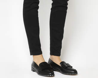 Office Present Bow Loafers Black Leather Studded Rand