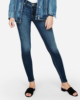 Thumbnail for your product : Express Mid Rise Medium Wash Jean Leggings