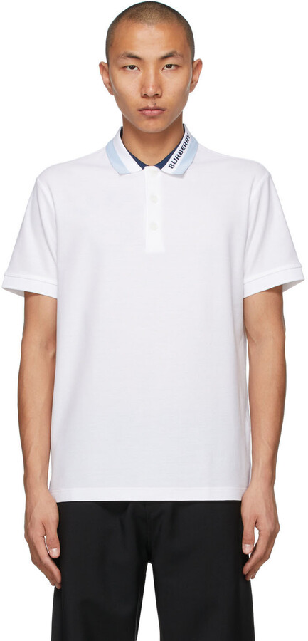 Men Burberry White Polo Shirt | Shop the world's largest collection of 