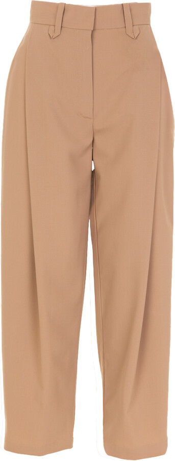 Zamsee Wool Tapered Trousers - Brown