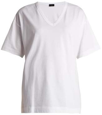 Joseph V Neck Cotton T Shirt - Womens - White