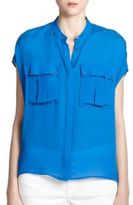 Thumbnail for your product : Vince Silk Cap-Sleeve Blouse