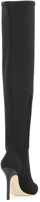 Halston Dani Pointed-Toe Over-the-Knee Boot, Black