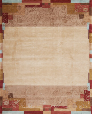 Samad Rugs Presidential Floral Hand-Knotted Beige/Brown/Red Area Rug