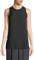 Thumbnail for your product : Vince Ribbed-Trim Sleeveless Top