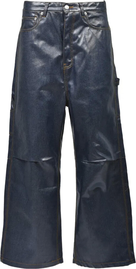 BREATH Coated Logo-Patch Jeans