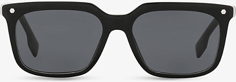 Burberry Womens Black Be4337 Rectangle-Frame Acetate Sunglasses