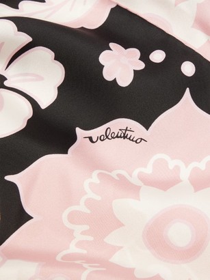 Valentino Garavani Floral-print Silk-satin Scarf - Pink Multi