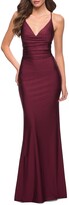 Thumbnail for your product : La Femme Rhinestone Beaded Jersey Gown