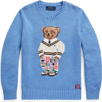 Ralph Lauren Kids Teddy Bear Motif Crewneck Knitted Jumper