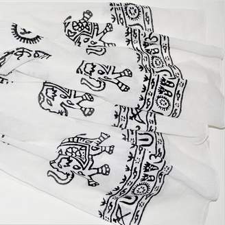 Omsutra Karma Mantra Prayer Shawl With Elephant Print
