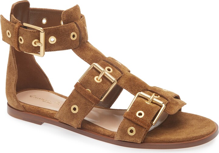 Gianvito Rossi Suede Gladiator Sandal