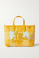 Thumbnail for your product : Anya Hindmarch I Am A Plastic Bag Leather-trimmed Printed Coated-canvas Tote - Yellow