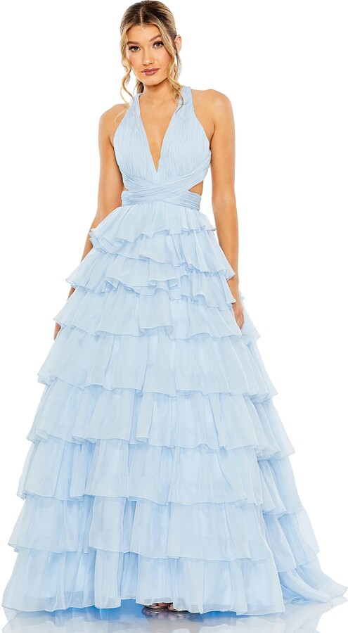 Mac Duggal Chiffon Layered Cut Out Ballgown - ShopStyle Evening Dresses