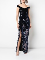Thumbnail for your product : Marchesa Notte Embroidered Velvet Gown
