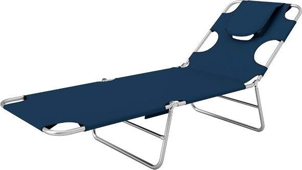 ResenkosOutdoorVersatileChairWithFaceCavity-5-LevelAdjustableLoungeChairforBeach&PoolRelaxation,Blue