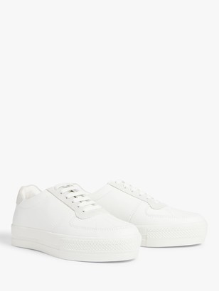 black leather flatform trainers