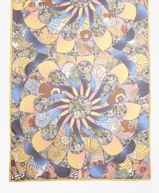 Brooks Brothers Kaleidoscope Floral-Print Silk Chiffon Oblong Scarf