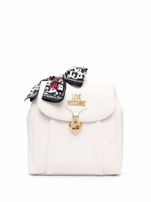 Love Moschino Logo-Plaque Scarf-Tie Backpack