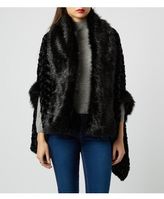 Thumbnail for your product : New Look Cameo Rose Black Faux Fur Cape