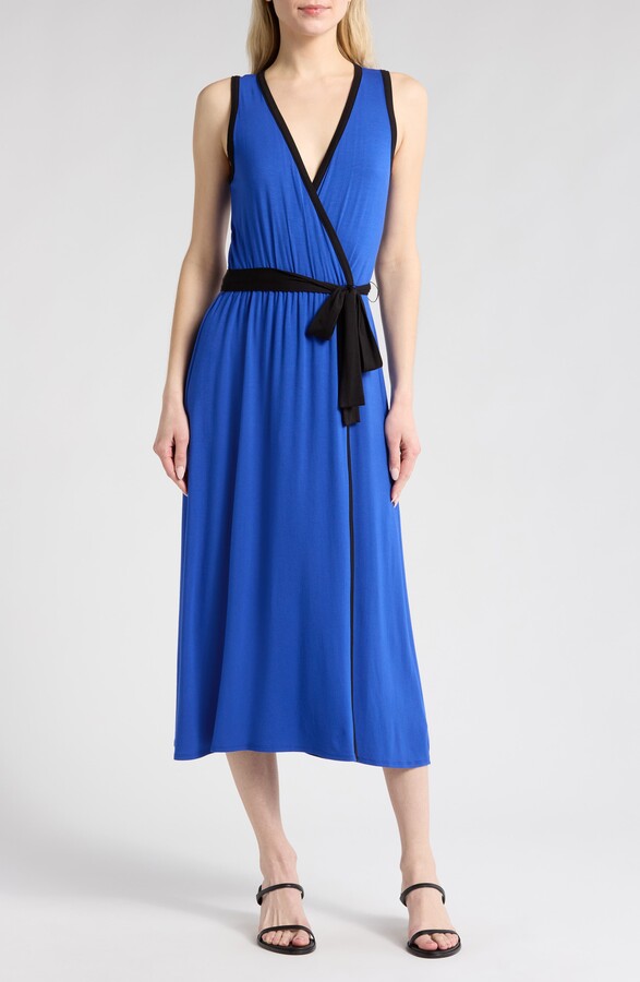 Loveappella Faux Wrap Midi Dress