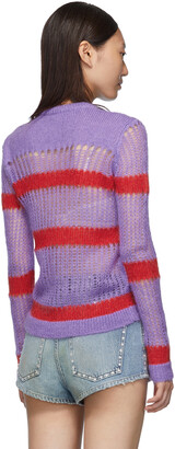 Miu Miu Purple & Red Striped Cardigan