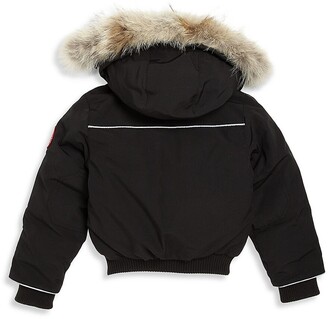 Canada Goose Little Kid's Grizzly Coyote Fur-Trim Down Bomber Jacket