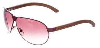 Alexander McQueen Aviator Wooden Sunglasses