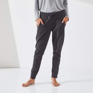 The White Company Zip Detail Jersey Joggers, Dark Charcoal Marl, 14