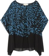 Thumbnail for your product : MICHAEL Michael Kors Black and turquoise animal print top