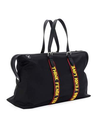 Fendi Vocabulary Nylon & Leather Travel Duffel Bag