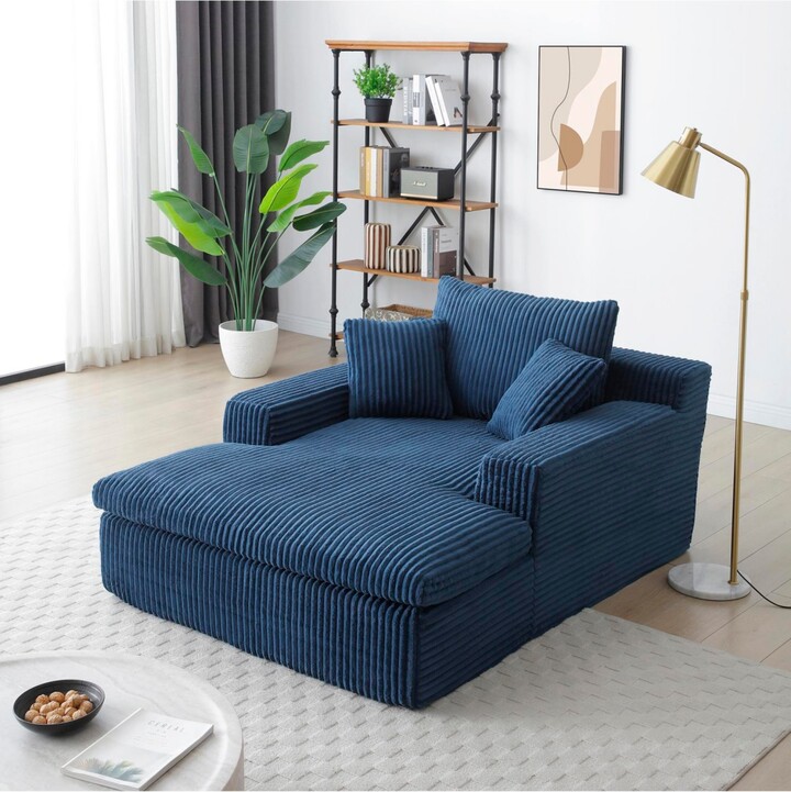 Streamdale Furniture Chaise Lounge Sofa Bed Oversized Plush Faux Fur Couch