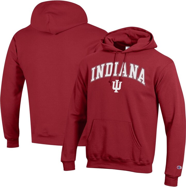 Champion Men'sÂ Crimson Indiana Hoosiers Arched Logo Fleece Pullover Hoodie