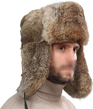 MQMYJSP Thick Warm Bomber Hat Men Earflap Trapper Russian Cap Male