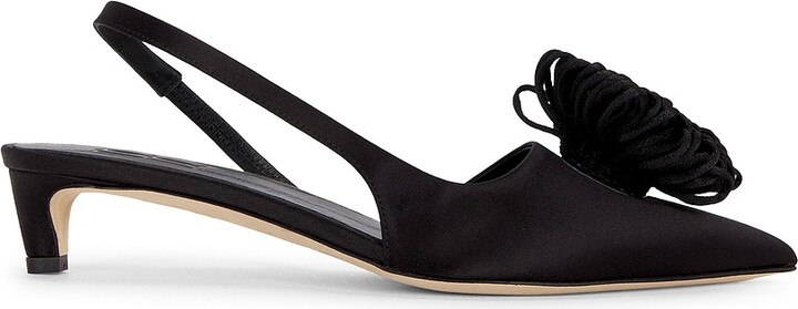 By Malene Birger Laiolo Satin Slingback Pump in Black